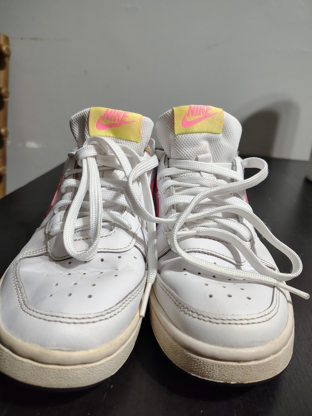 Nike White Low-Top Sneakers with Pink & Yellow Accents - Picture 8 of 9